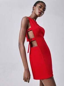 Peppermayo Red Mini Dress with Cut-Outs! Great for holiday parties!